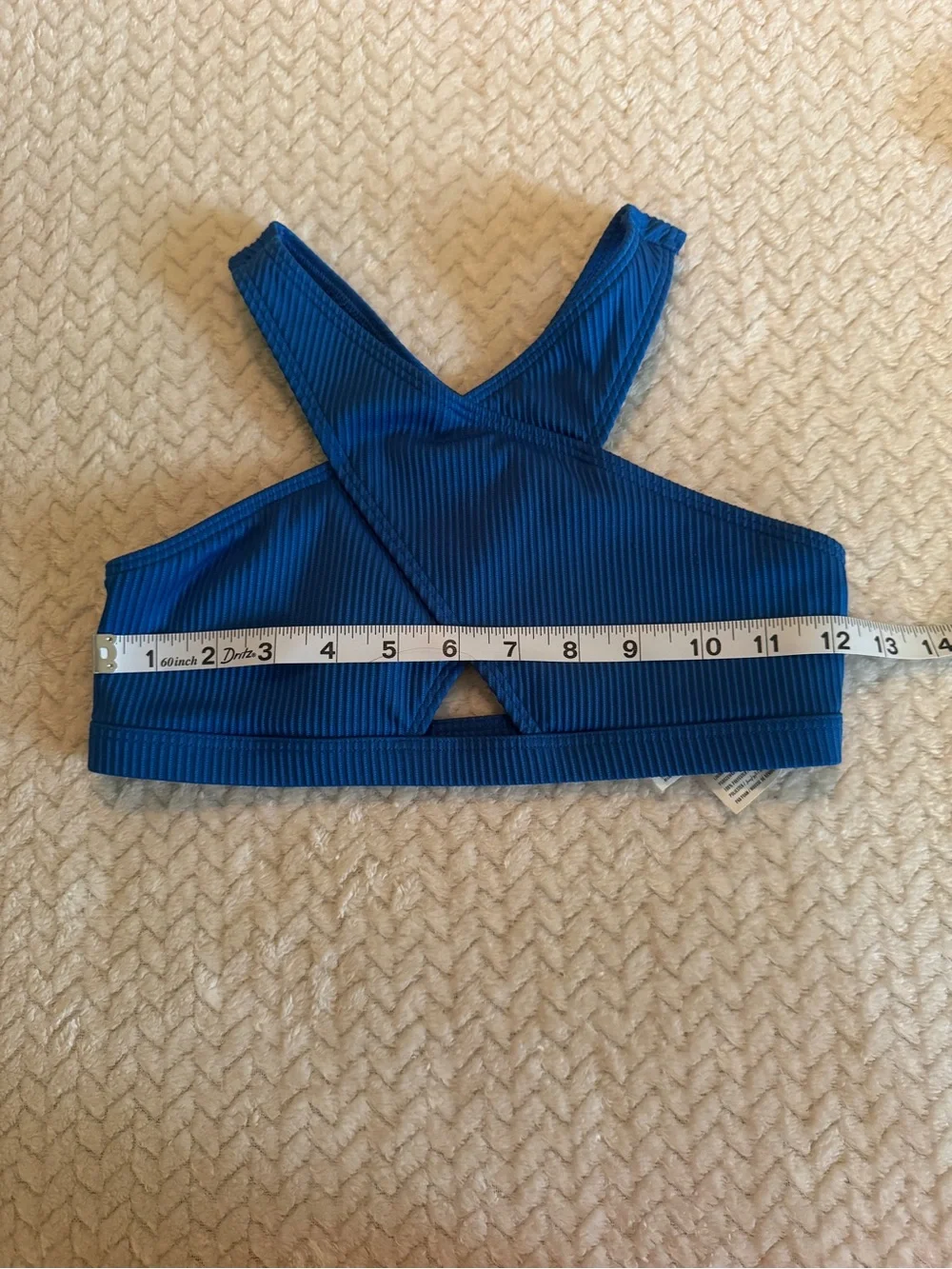 abercrombie‎ kids Blue Ribbed Cross-Back Swim Top Size 7/8